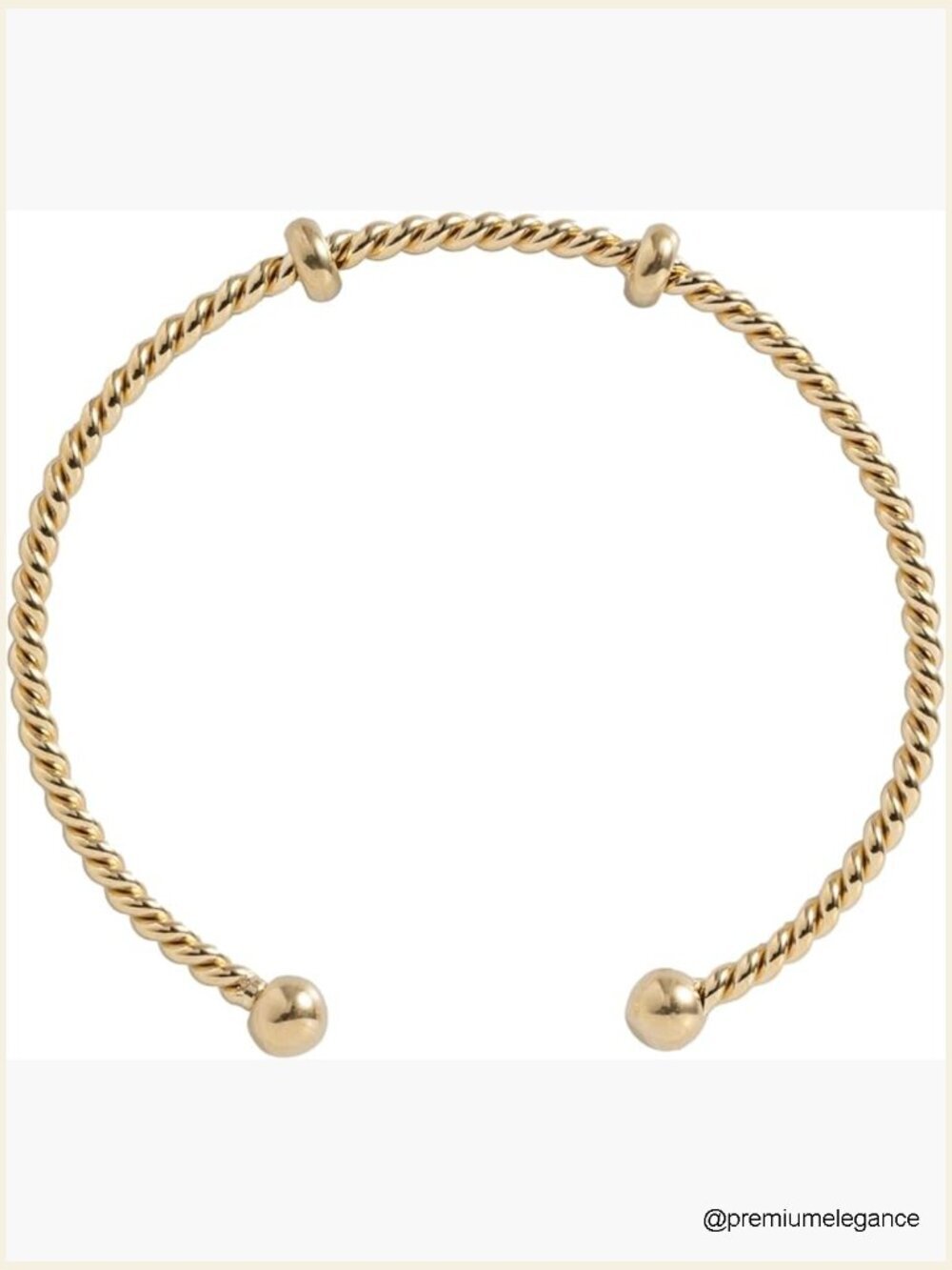 French Rope Charm Bracelet Cuff Interchangeable End Caps